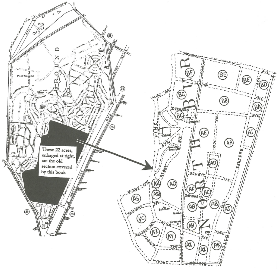 Map of North Burial Ground sections